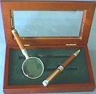 Rosewood Magnifier/Pen Set