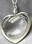 Necklace Magnifier, Silver Heart Design